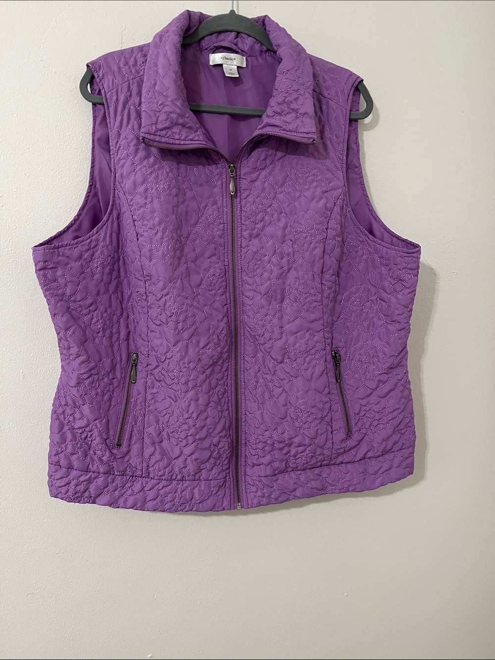 CJ Banks 2X Women’s Lavender Quilted Vest Zip Front